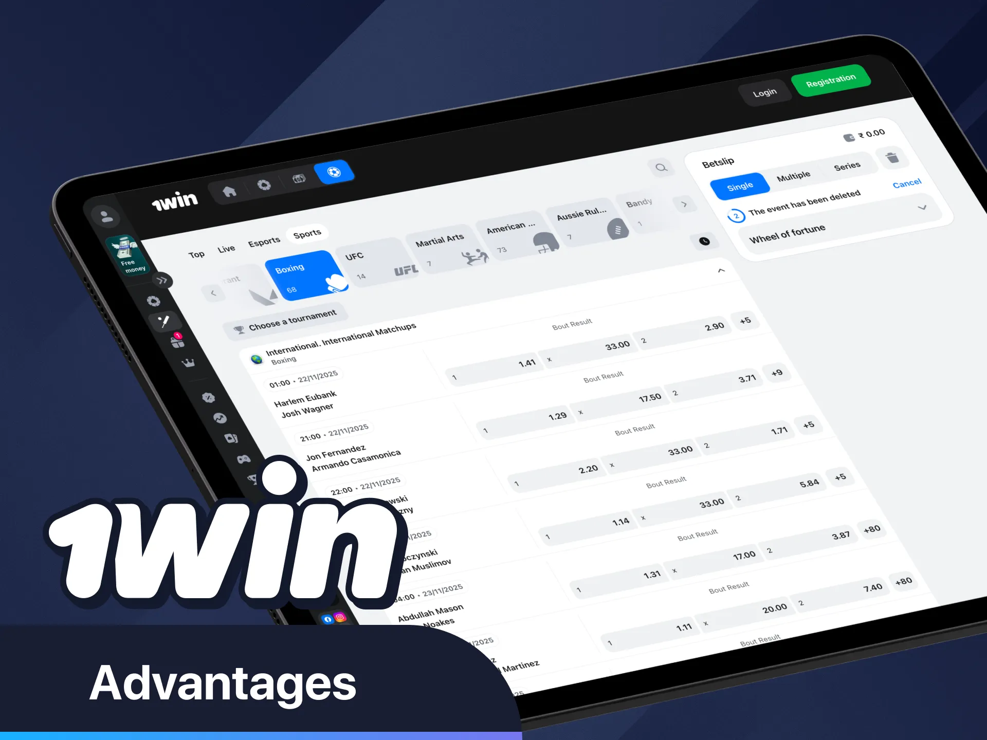 1Win'de boks heyecanını keşfedin.