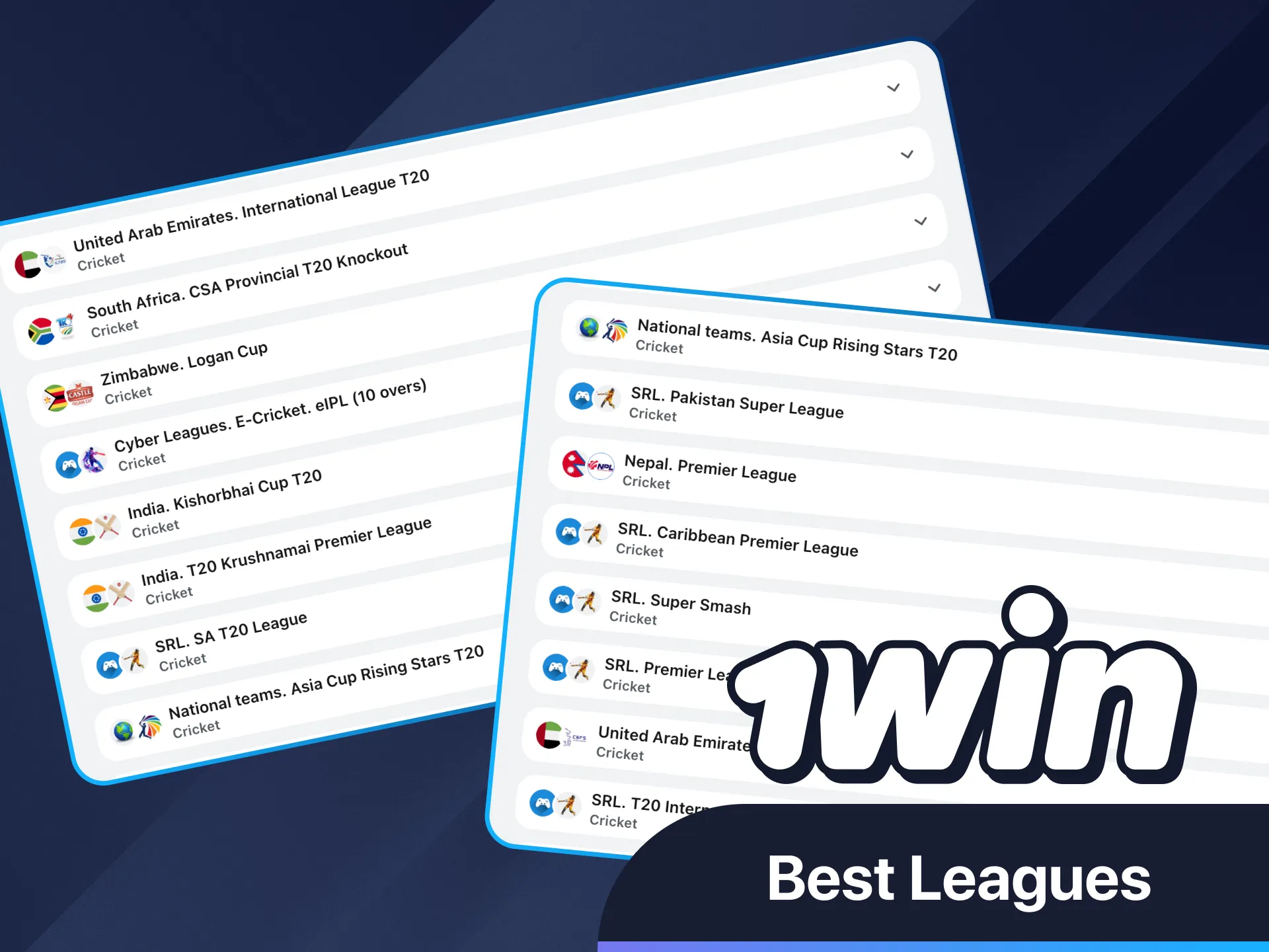 1Win'de en iyi kriket liglerine bahis yapın.