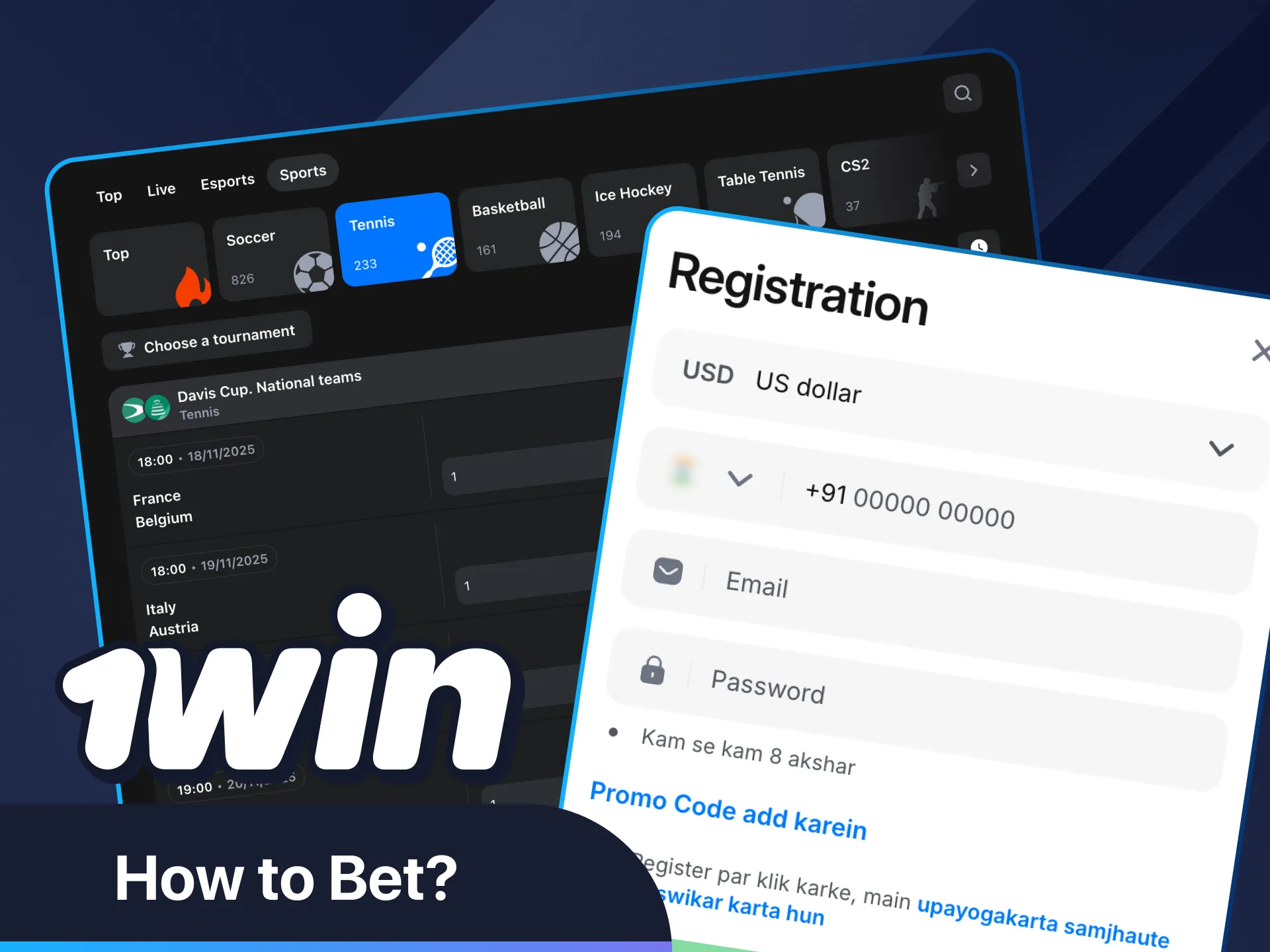 1Win'de tenis bahisleri yapmayı öğrenin.