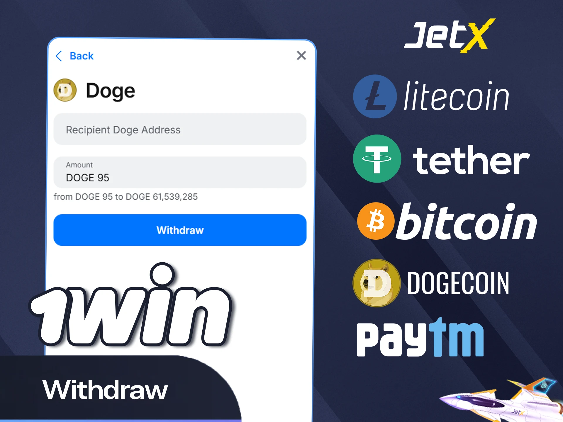 Cash out your jet winnings from the official 1win website now.