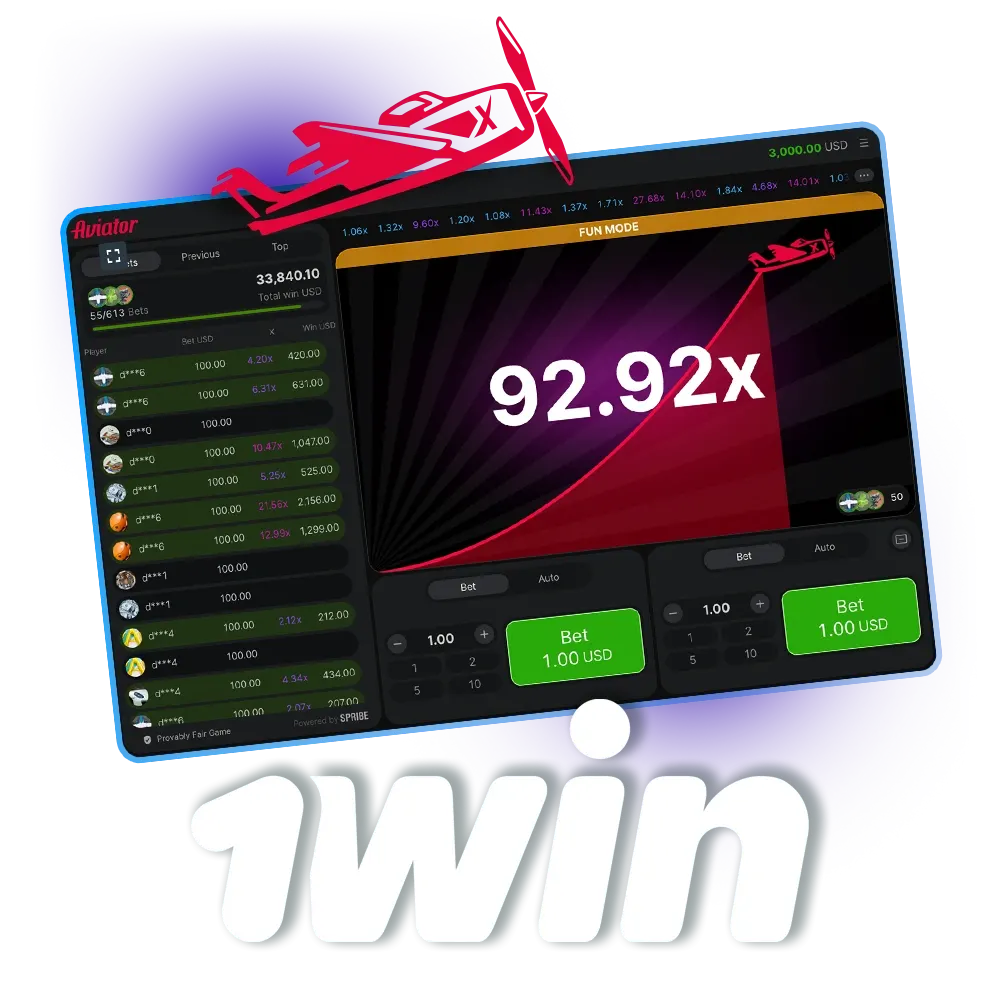 1win'de Aviator ile yüksekten uçun ve kazanın.