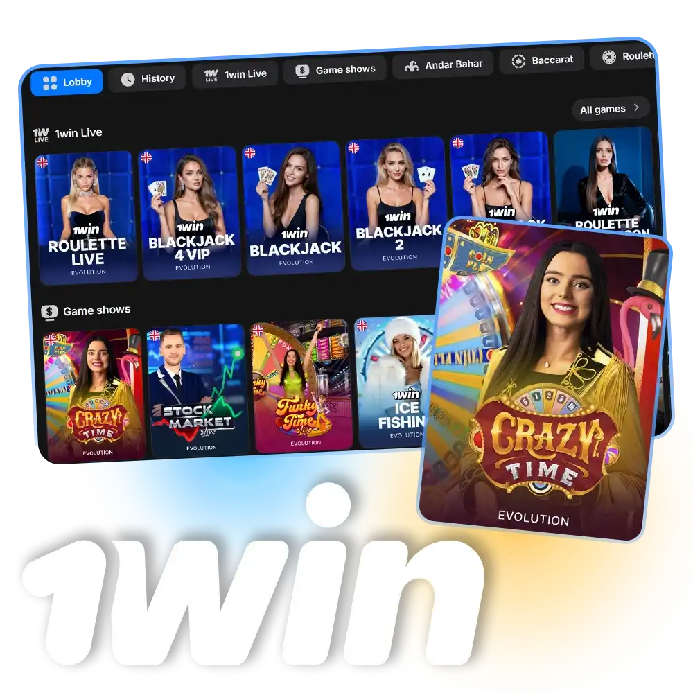 Crazy Time oyununu gerçek parayla oynamak için hemen şimdi resmi 1win web sitesini ziyaret edin.