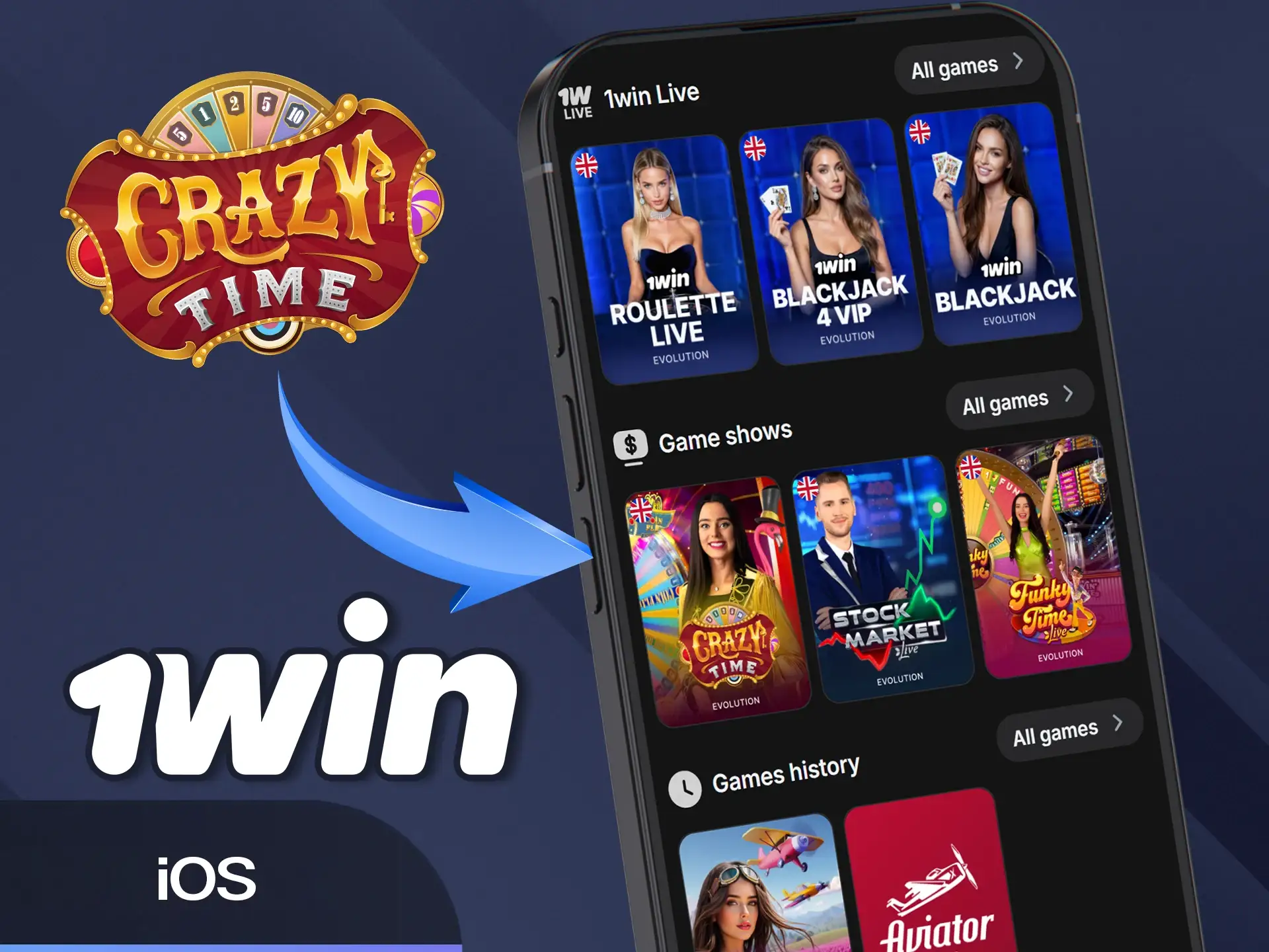 1win'in resmi web sitesinden iOS mobil sürümünü hemen indirin ve yükleyin.