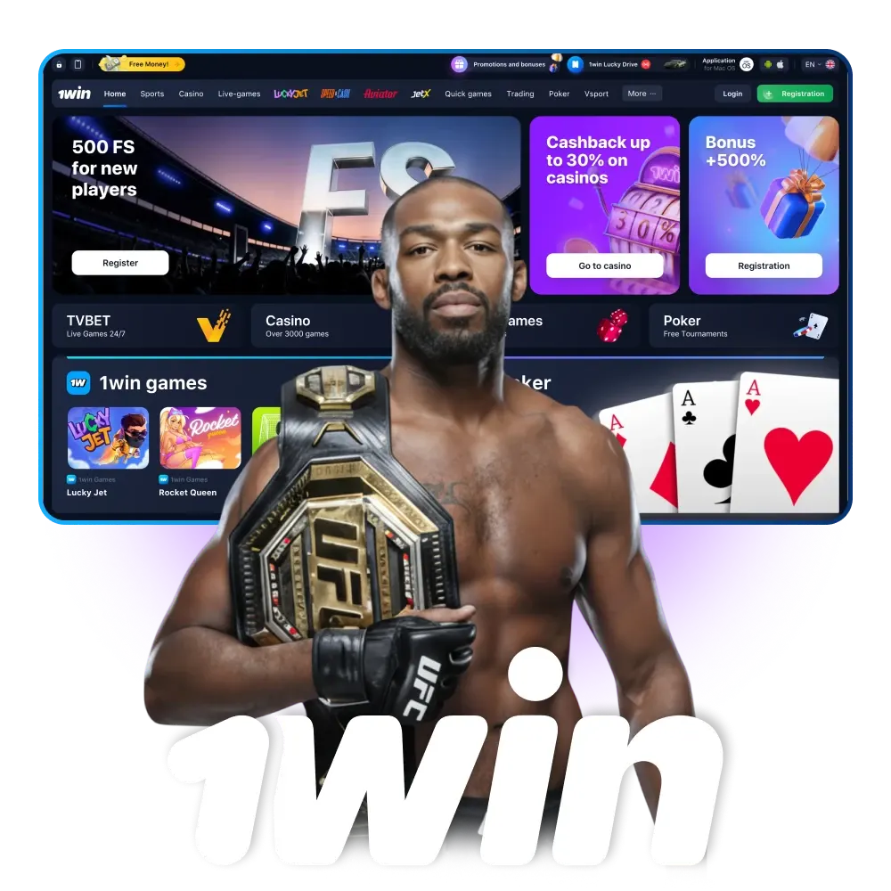 1Win'de Jon Jones'un heyecan dolu dünyasına adım atın.