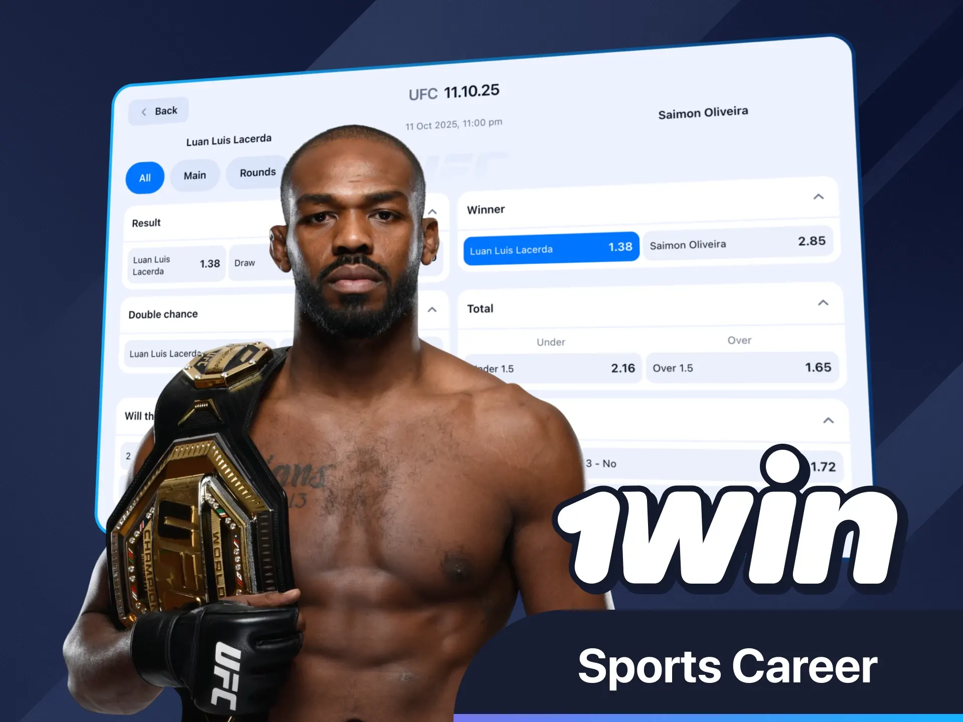 1Win ile Jon Jones'un efsanevi kariyerini keşfedin.