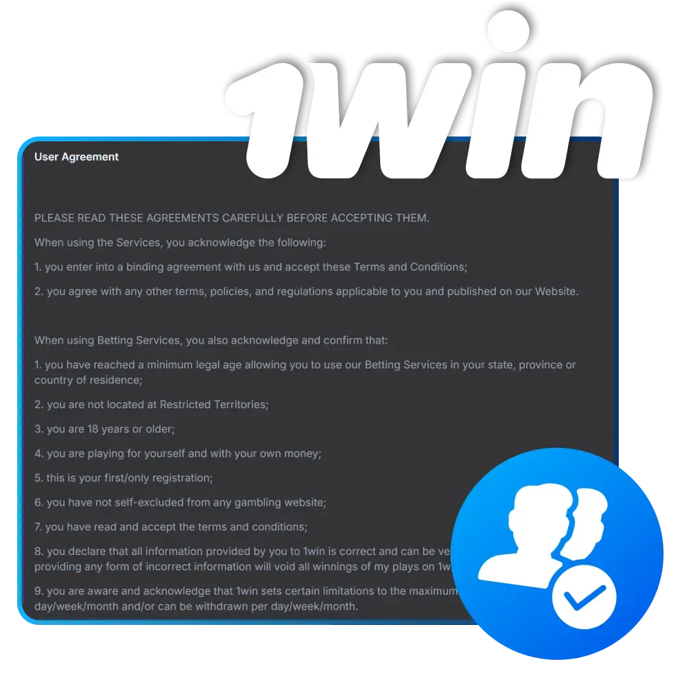 Acepta los términos y disfruta de 1win de forma segura.